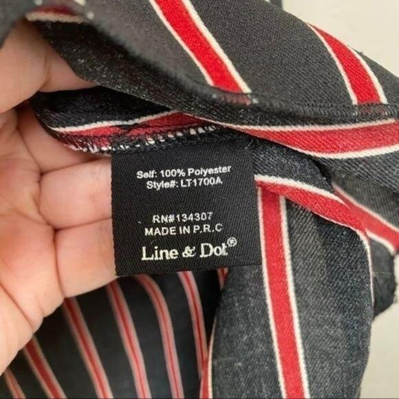 Line + Dot NWT Black and Red Striped Blouse Small - Picture 3 of 6